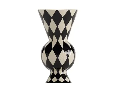 Hand painted Rhombic vase 3D model