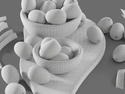 Decor Olives Olives cutting board branch Set 90 3D model