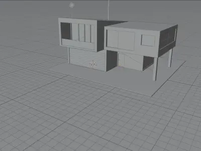 Low Poly Modern House Free low-poly 3D model