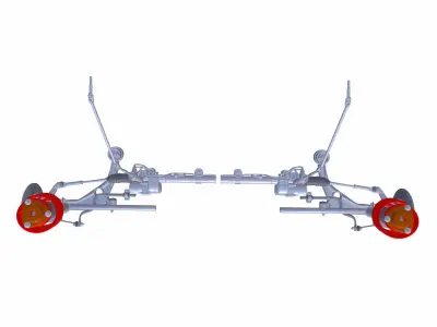 Steering and Suspension Low-poly 3D model