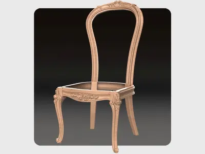 Carved chair for cnc 13 3D model