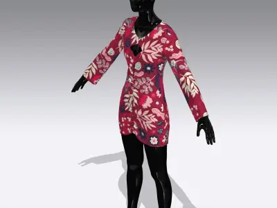 Woman Cloth Dress Low-poly 3D model
