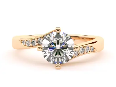 Twist engagement ring sienna diamond 3D print model