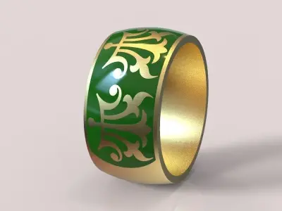 Design Women ring with ornament 3dm stl 3D print model Free 3D print model