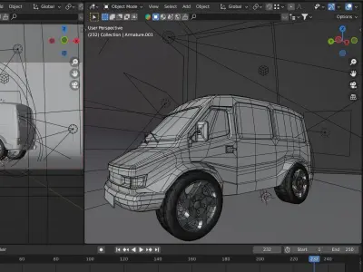 Cartoon VAN Low-poly 3D model