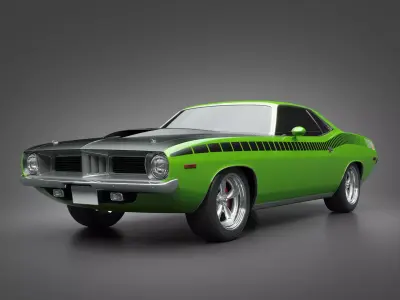 1972 Plymouth AAR Cuda 3D model