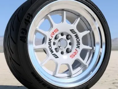 WORK EMOTION RS11 16 INCH RIMS WITH ADVAN TIRES FOR SCALE MODELS 3D print model