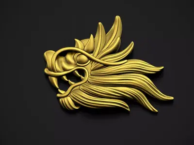 Dragon Head Relief Free 3D print model