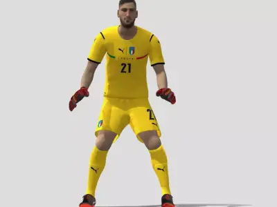 3D Rigged Donnarumma Euro 2020 Low-poly 3D model