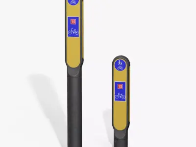 Traffic Bollard G Low-poly 3D model