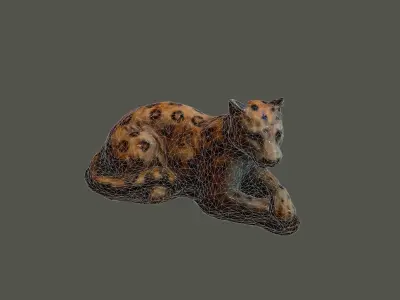 Ceramic Leopard - Game Ready Scan Low-poly 3D model