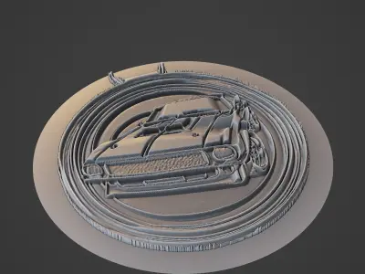 Car Pendant Medallion 3D print model 5