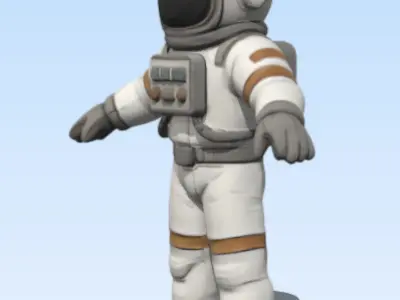 Cartoon astronaut Free low-poly 3D model