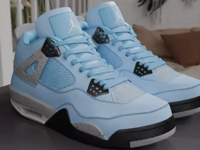 Nike Air Jordan 4- BLUE 3D model