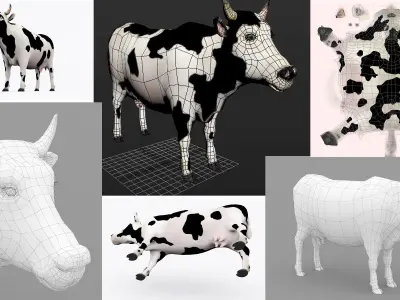 3D COW Low-poly 3D model