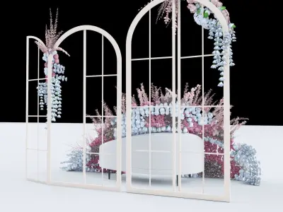 Rose and flowers Wedding seat  3D model