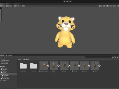 Little animal baby - Tiger cute - Animated Low-poly 3D model