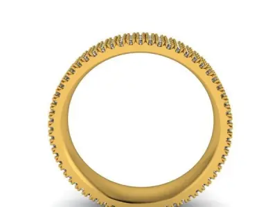 Modern Micropave dia wedding band ring 3D model sz10 3D model 3D print model