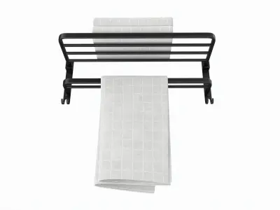 Bathroom Towel Rail Rack with Towels 3D model