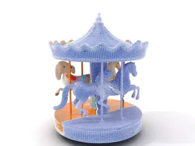 Vintage Carousel model pack Low-poly 3D model