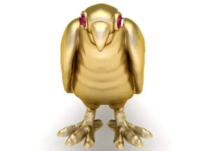gold bird pendant 3D printable model   3D print model