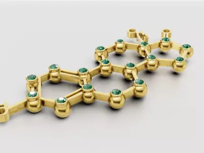 3D GOLD DIAMOUND PENDANT  Free 3D print model