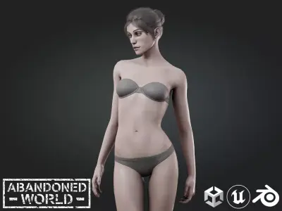 Base Humans - Woman Low-poly 3D model