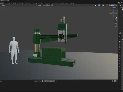 Radial Drill  High Quality Industrial Machine 3D model