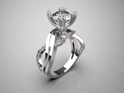 luxury wedding solitaire stl 3d jewelry ring model sr0057 3D print model