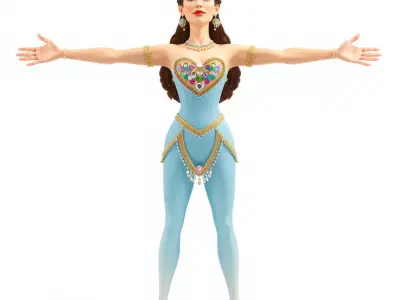 Elegant Performer Model Pack  Fantasy Character Low-poly 3D model