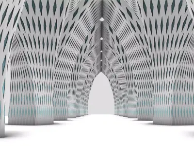 Parametric Diamond Panels Columns Arcade 3D model