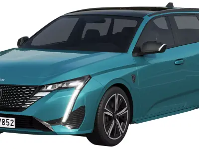 Peugeot 308 SW hybrid 2022 3D model
