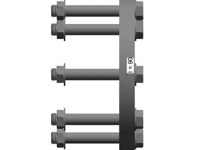 PVC Flange W Bolts - Auto size- Size - 25mm-250mm 3D print model