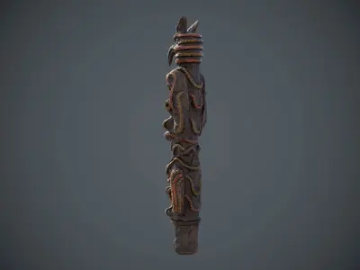 Indian Totem PBR low poly Low-poly 3D model