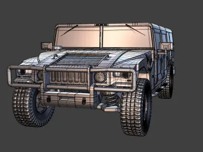 HUMMER H1 SUV READY FOR SUBDIVISION 3D model