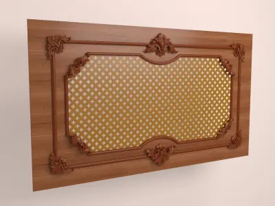 Decorative panel with carved elements 3D model