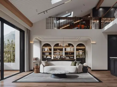  living room dining room interior scenes 07 3D model