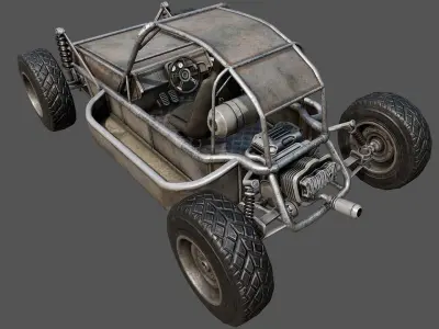 Buggy PBR dune Low-poly 3D model