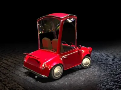 Cartoon car without rig 3D model