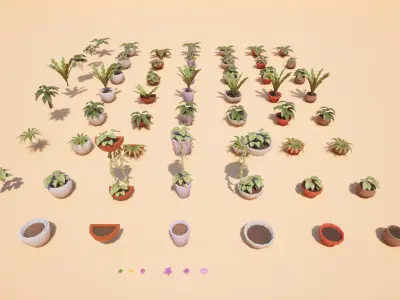 Pack Plants 3D Models - Coral Island Fanart Low-poly 3D model
