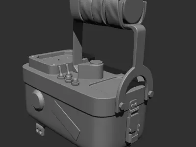 Geiger Counter Highpoly Low-poly 3D model