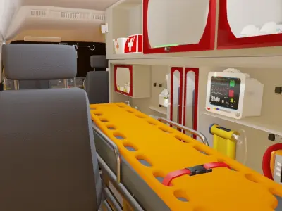 Ambulance with Interior 3d model 3D model