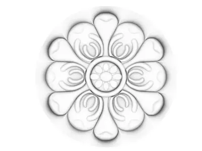 flower engraved 3D model