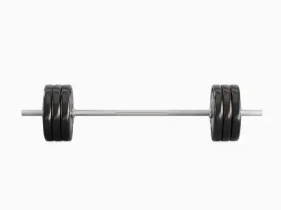 Techno Gym Barbell 01 Low-poly 3D model