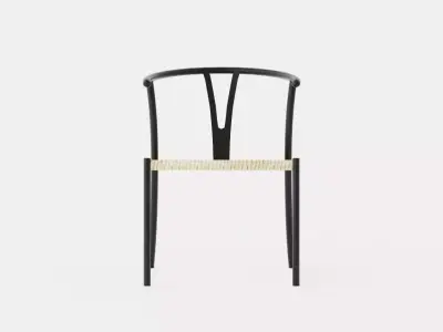 Elysia Dining Chair Steel Nature Spring Black Low-poly 3D model