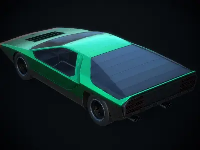 Alfa Romeo Carabo Authentic Car Game Ready Low-poly 3D model