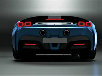 Ferrari SF90 Spider Low-poly 3D model