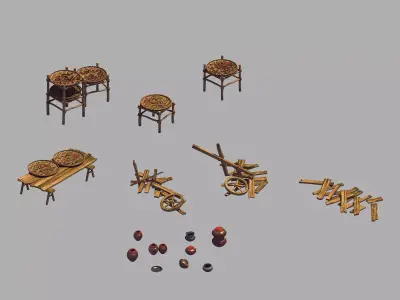 Dynasty Sun Medicine - Jars - Broken Car 01 3D model