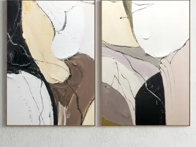 Plaster Two Photo Frame E-39 Low-poly 3D model