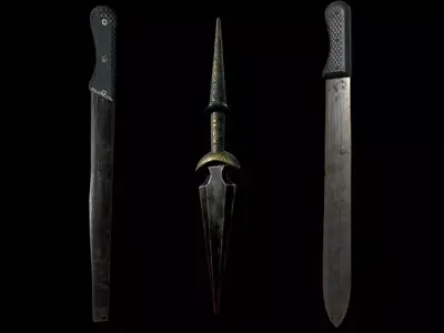African Weapons Mini pack For unreal engine 4 Low-poly 3D model